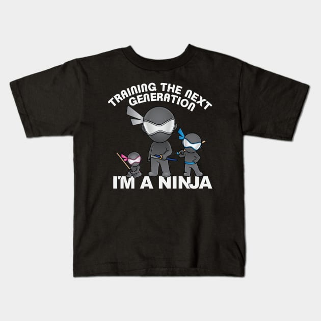 Training the Next Generation 2 x I'M A NINJA Kids T-Shirt by imaninja